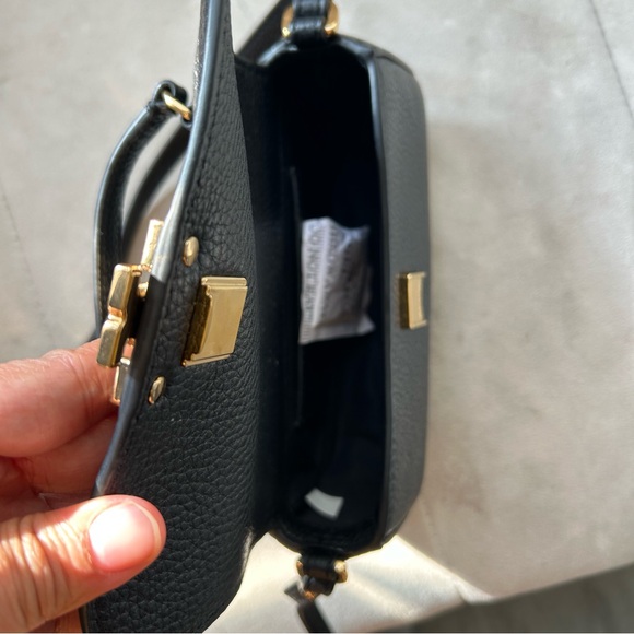 Tory Burch Britten Mini Top Handle Leather Crossbody in Black - Picture 3 of 3